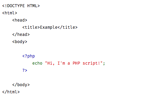 Example of a PHP document